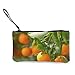 Cartera de Lona Orange Fruits Clementine Tree Small Coin Purse,Canvas Change Purse Pouch Mini Wallet Coin Bag with Zipper, Compact Pencil Pen Case Clutch Pouch with Wrist Strap