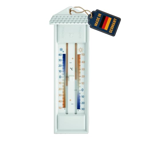 TFA Dostmann Analoges Maxima-Minima-Thermometer, geeignet für innen und außen, wetterfest, L 80 x B 32 x H 232 mm, Weiß TFA Dostmann Analoges Maxima-Minima-Thermometer, geeignet für innen und außen, wetterfest, L 80 x B 32 x H 232 mm, Weiß