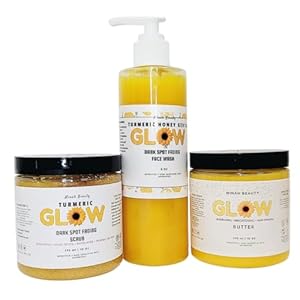 Glow Combo Skincare Set – Turmeric Glow Scrub, Glow Butter and Turmeric Glow Face Wash – Natural Exfoliation and Hydration