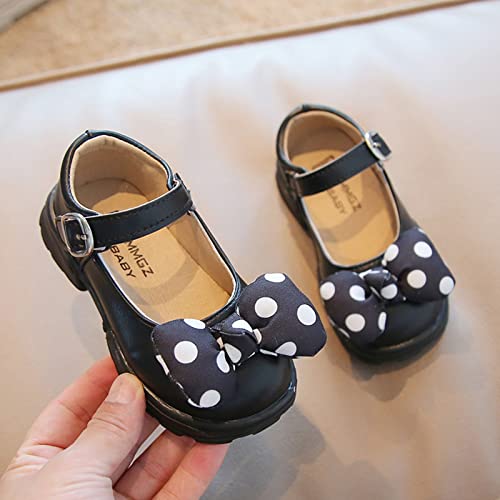 sfdgfhyf Little Girls Comfortable Shoes Fashion Autumn Girls Casual Shoes Thick Bottom Flat Round (Black, 3-3.5 Years Toddler)2