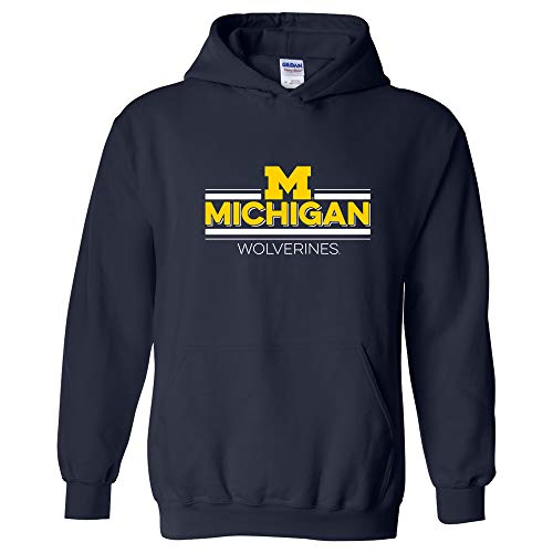 UGP Campus Apparel AH1144 - Michigan Wolverines Double Bar Logo Hoodie - Large - Navy
