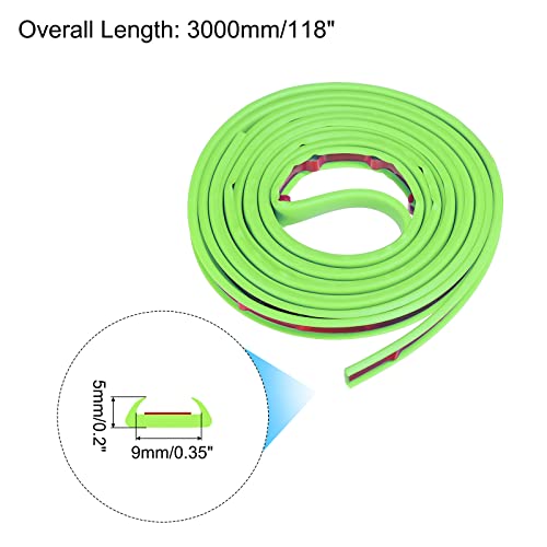 Image of uxcell U Shape Furniture Edge Banding, 3 Meters Self Adhesive Flexible Edging Trim, 5x9mm TPE Edge Guards for Cabinets Furniture Repair Restoration, Green