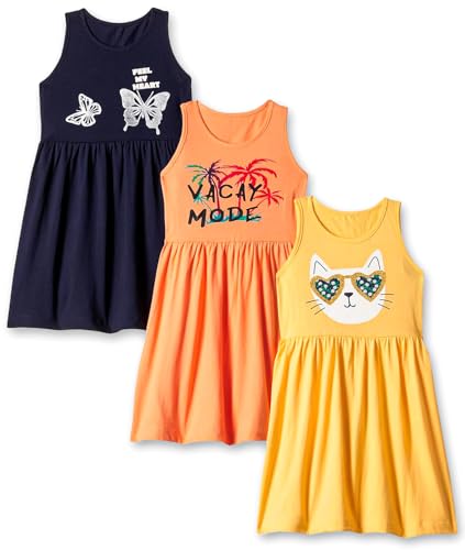 Image of T2F Girls Cotton Knee-Length Casual Dress(Pack of 3)