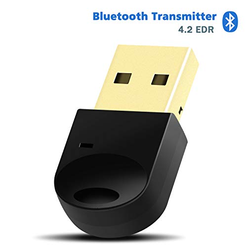 Bluetooth USB Transmitter Dongle - Bluetooth 4.2 Transmitter for PC Desktop Laptop Support