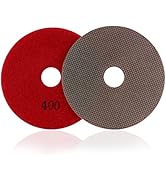 4" Electroplated Diamond Polishing Pads 400 Grit - Wet Dry Sanding Tile Stone Marble Granite Conc...