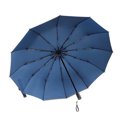 KTREZ Paraguas de viaje resistente al viento con 12 costillas, paraguas automático resistente al viento, paraguas plegable compacto para mochila, coche y bolso de mano, paraguas portátil perfecto para