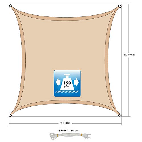 GAIJUAN Sonnensegel 1x2,4 M – HDPE Segeltuch Mit UV-Schutz 95% Für Garten, Terrasse, Camping (Creme)