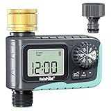 RAINPOINT Computer per irrigazione con ingresso in ottone, timer dell'acqua con ritardo di...