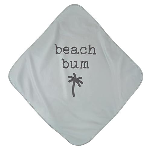 Stephan Baby Towels - Quick Dry Microfiber Infant or Toddler Beach Towel with Hood, 30-Inch Square, Grey - Beach Bum