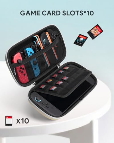 Funda para Nintendo Switch 2 protectora anticaídas con compartimento para 10 juegos 5