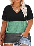 Plus Size Oversized Shirts for Women XL V-Neck Loose Fit Tops CBA-16W