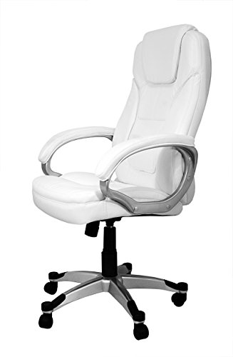 Miniatura 3 de La Silla Española Valencia Silla De Oficina Y Despacho, Piel Sintética, Blanco, 68x74x123 Cm
