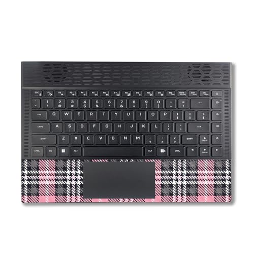 Image of MightySkins Carbon Fiber Skin Compatible with Alienware X14 R2 (2023) Full Wrap Kit - Pink Plaid | Protective, Durable Textured Carbon Fiber Finish | Easy to Apply & Change Styles | Made in The USA