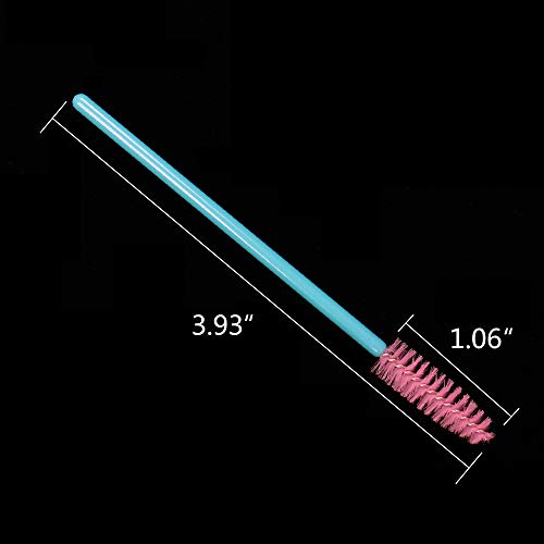 300 Pack Disposable Mascara Wands Eye Lash Brushes Eyelash Extension Tool Makeup Brush Kit, Blue/Pink #TOP4