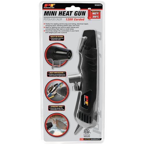 Image of Performance Tool W50073 Mini Heat Gun - Compact and Lightweight Tool for DIY, Shrink Wrapping, Embossing, and More