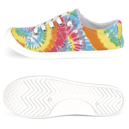 Image of Hxlber Women's Low Top Sneaker - Round Toe Comfort Casual Canvas Shoes Fashion Sneakers for Walking for Women