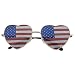 grinderPUNCH Women's Heart Shaped American Flag Cute Sunglasses US Shades