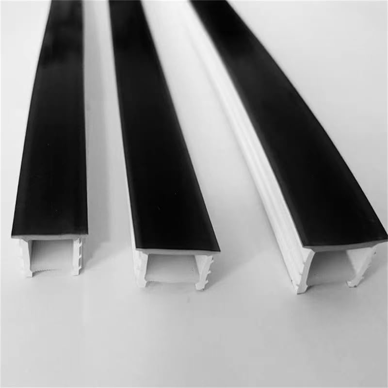 CAODAI Black Silicone LED Light Cover Plate, 5/10m Embedded DIY LED Neon Light Decorative Silicone Lampshade, Linear Shaped Light Strip for Indoor and Outdoor，Without LED Strips (M1212A, 10M)