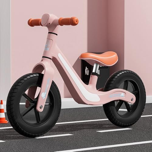 Aerlife ペダルなし自転車 12インチ 軽量 キックバイク 音楽付き 乗り物 子供用自転車 持ち運び簡単 高さ調節可能 キッズバイク ライト付き 誕生日 クリスマス プレゼント 男の子 女の子 乗用玩具 おもちゃ (ピンク)