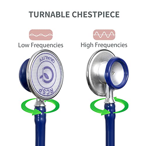 Image of RCSP Stethoscope for Doctors Micro Plus Students Medical Professional Version Blue Aluminum Chest Piece