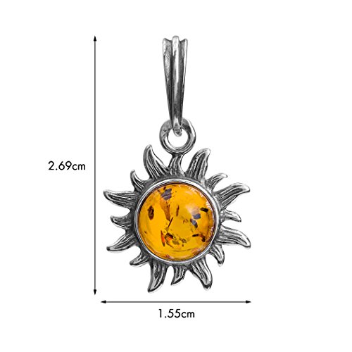 Ian and Valeri Co. Amber Sterling Silver Sun Tiny Pendant Necklace 18 Inches4