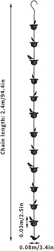 Miniatura 2 de kekafu Cadenas de lluvia para canalones, cadenas de lluvia, campanillas de lluvia, canalón, bajante, pájaros en tazas, campanillas de lluvia
