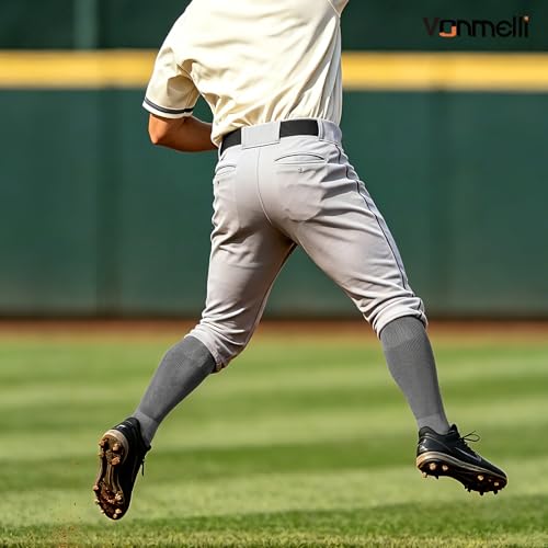 Image of VONMELLI Youth Baseball Belt and Socks Combo, Elastic Softball Belts and Socks for Boys and Adult (2 Pairs of Socks & 1 Belt)