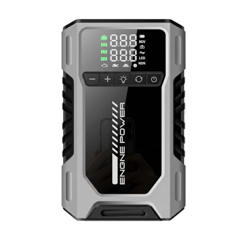 Eigotrav U2 Max Booster Batterie Voiture Puissant 6000A avec Gonfleur 150PSI pour Essence 10L Diesel 7.5L Température de décharge -20 ℃ à 70 ℃ (Argent)