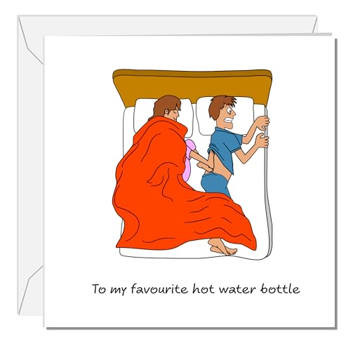 SWIZZOO Funny Birthday Card, Love You Card, Valentines Day Card for Boyfriend Husband Cold Feet in Bed Cheeky Cute