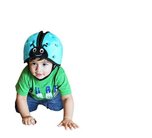 safeheadbaby award-winning infant safety helmet baby helmet for crawling walking ultra-lightweight baby head protector expandable and breathable toddler head protection helmets - ladybird blue