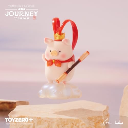 Image of TOYZERO + Lulu The Piggy Blind Box Figures - Journey to The West Series Blind Boxes Mystery Box Cute Figures Collectible Toys Animal Figurines Home Desk Decorations Holiday Birthday Gifts, Single Box