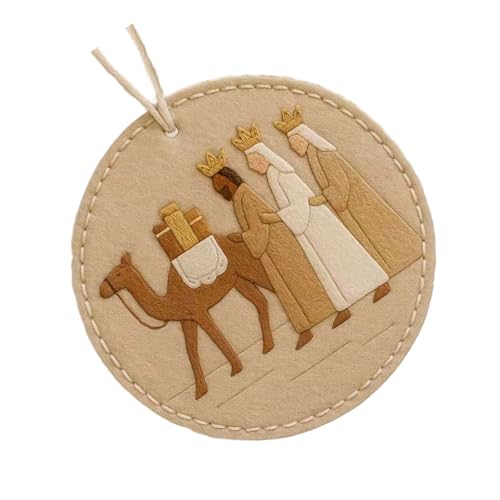 Oxxggkao Handgefertigtes Weihnachtskrippen-Ornament-Set aus Filz, mit...