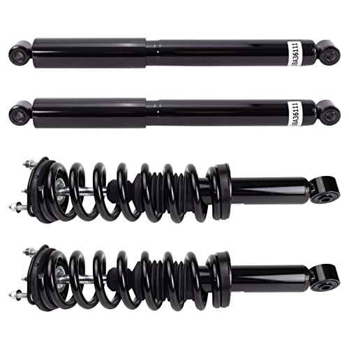 Image of TRQ Front and Rear Complete Strut Assembly & Shock Absorber Kit Shock & Spring Strut Assembly Compatible with 2015-2022 Chevrolet Colorado GMC Canyon Rear Wheel Drive RWD