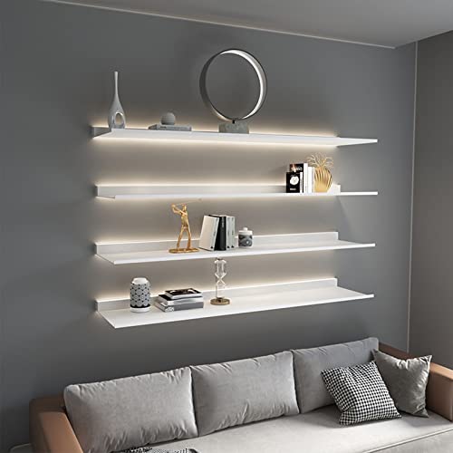 Étagère murale en aluminium blanc 60cm avec LED étincelante