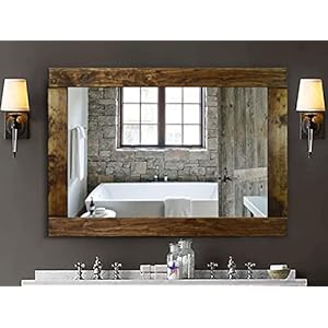 Natural Rustic Wood Framed Mirror Handmade in the USA Available in 5 Sizes and 20 Stain Colors Shown in Provincial Mirror Wall Decor Wall Mirror Floor Mirror Rustic Home Decor Large Mirror
