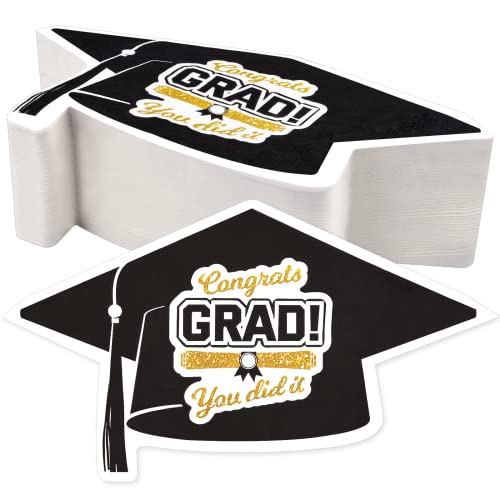 100 Graduation Napkins Class Of 2023 Congrats Grad Black And Gold Party Supplies Cocktail Luncheon Beverage 3 Ply You Did It Decorative Napkins Disposable Hand Towels For College High School Dinner #TOP15