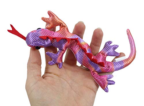 Curious Minds Busy Bags 5 Reptile Set - Sand Filled Animal Toy - Snake, Turtle, Lizard, Alligator, Frog- Heavy Weighted Sandbag Animal Plush Bean Bag Toss - Shimmering Glitter #TOP4