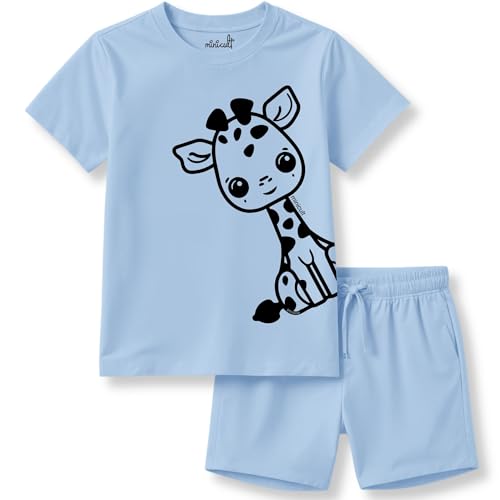 Image of minicult kids Kids Cotton Shorts and Matching Tshirt Coord clothing set with Cute Prints Clothing Set (200gsm Cotton Fabric)(pack of 2)
