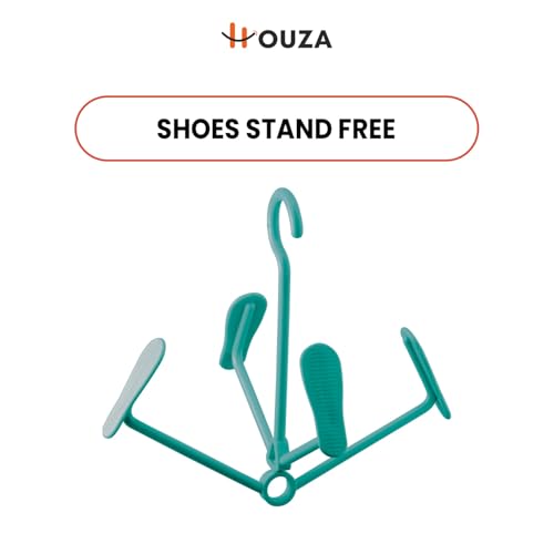 Image of HOUZA Alloy Steel Extra Large Cloth Drying Stand | Foldable Cloth Dryer Stand | Additional Hanger Slots to Hang Shirts on a Hanger| (White, Green)