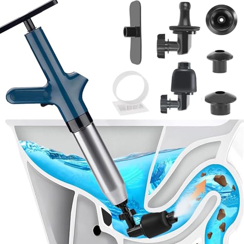 Rohrreiniger Druckluft,Toiletten Pömpel Abflussreiniger Pumpe mit Luftdruckanzeige,Pressluft Rohrreiniger mit 4 Adapter,Hochdruck Toilettenkolben für Waschbecken,Rohrverstopfung,Bodenablauf (Blau) Rohrreiniger Druckluft,Toiletten Pömpel Abflussreiniger Pumpe mit Luftdruckanzeige,Pressluft Rohrreiniger mit 4 Adapter,Hochdruck Toilettenkolben für Waschbecken,Rohrverstopfung,Bodenablauf (Blau)