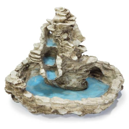 Fonte De Água Cascata Pedra Em Resina Decorativa Com Bomba (Bege)