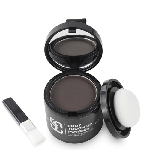 SOVONCARE Ansatzpuder, Haar-Concealer Haarverdichtung für Frauen und Männer, Haaransatz Ausbessern & Kaschiert Sofort Haarausfall,Touch Up Haarpulver für dünnes Haar für Frauen (Dunkelbraun, 10g)