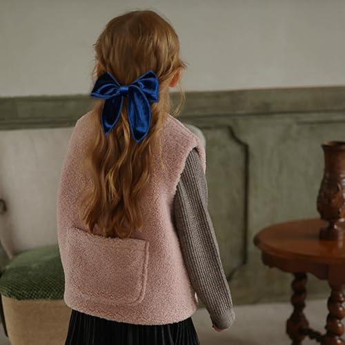 Pinzas de cabello con lazo de terciopelo azul marino Miroksh 6 piezas de 5", 4" y 3.5" miniatura 4