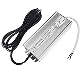 YGS-Tech 100W LED Power Supply, IP67 Waterproof Low Voltage Transformer, 110V AC to 12 Volt DC Output with 3-Prong Plug, 3.3 Feet Cable