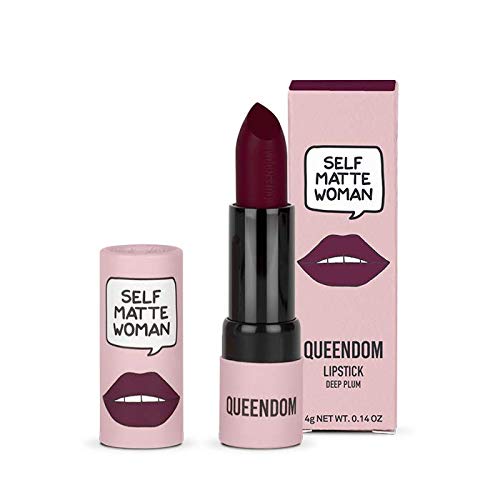 Queendom Self Matte Woman Lipstick, Deep Plum Shade | Matte Finish & Long Lasting Lipstick | Cruelty Free, Paraben Free