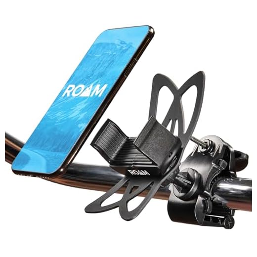 Roam Bike Phone Mount - Adjustable Handlebar of Motorcycle Phone Mount for Electric, Mountain, Scooter, and Dirt Bikes - Bike Phone Holder Compatible w/ iPhone & Android Cell Phones
