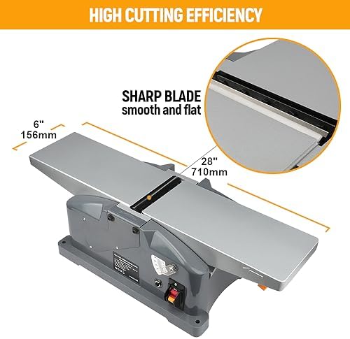 Hoteche 6-Inch Benchtop Jointer - 10.6-Amp Wood Jointer Machine