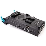 KOCACKOO-V-Mount-Lock-Battery-Plate-Power-Supply-Splitter-Adapter-with-15mm-Rod-Clamp-LP-E6-Dummy-Battery-for-BMPCC-4K6KDSLR-RED-CamerasCamcordersCanon-5D25D35D46D6D27D7D270D80D5DSR