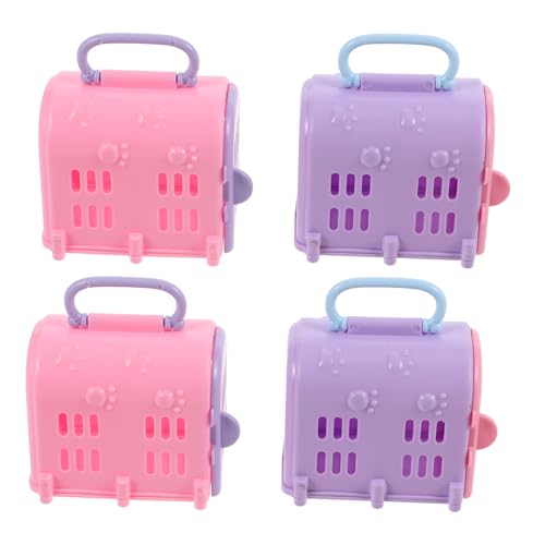 SOPOTUTU 4pezzi Trasportino Miniatura Per Animali Da Giocattolo Elegante Carrier Per Cani Giocattolo Con Design Realistico Accessorio Per Casa Delle Bambole Gioco Di Ruolo