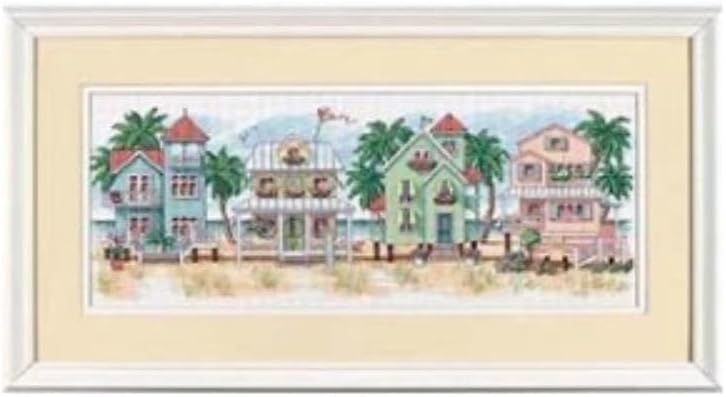 KENTUCKIZ, M Cross Stitch Kits Lovely Counted Cross Stitch Kit Seaside Cottages Cabin Chalet Cottage Village Home Town City House Dim 13726